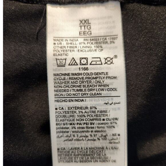 New Old Navy $50 XXL Blue Floral Shine Waist-Defined Boho Tie Neck Mini Dress - Picture 9 of 11